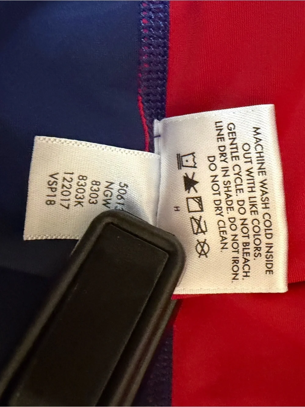 Hanna Andersson Navy and Red Long-Sleeve Rashguard Swim Top - Size 14